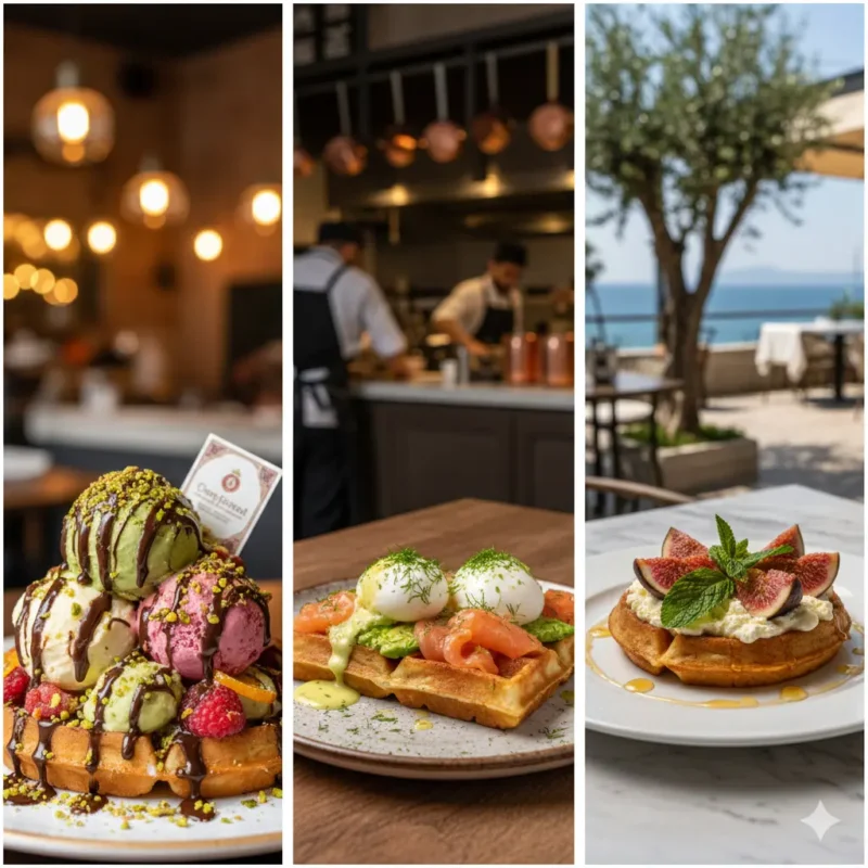 waffle ile kahvaltı fikirleri